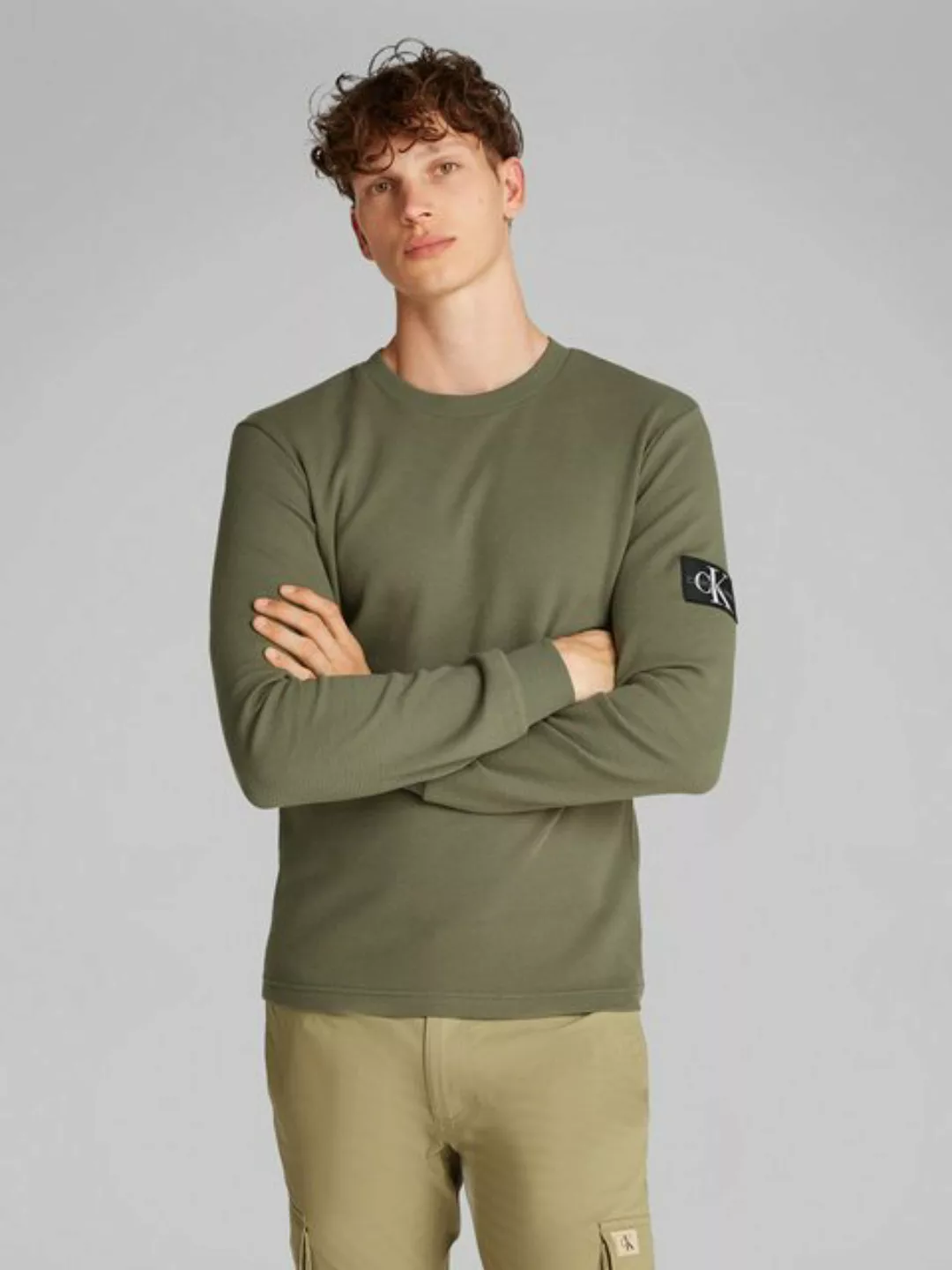 Calvin Klein Jeans Langarmshirt BADGE WAFFLE LS TEE mit Logopatch günstig online kaufen