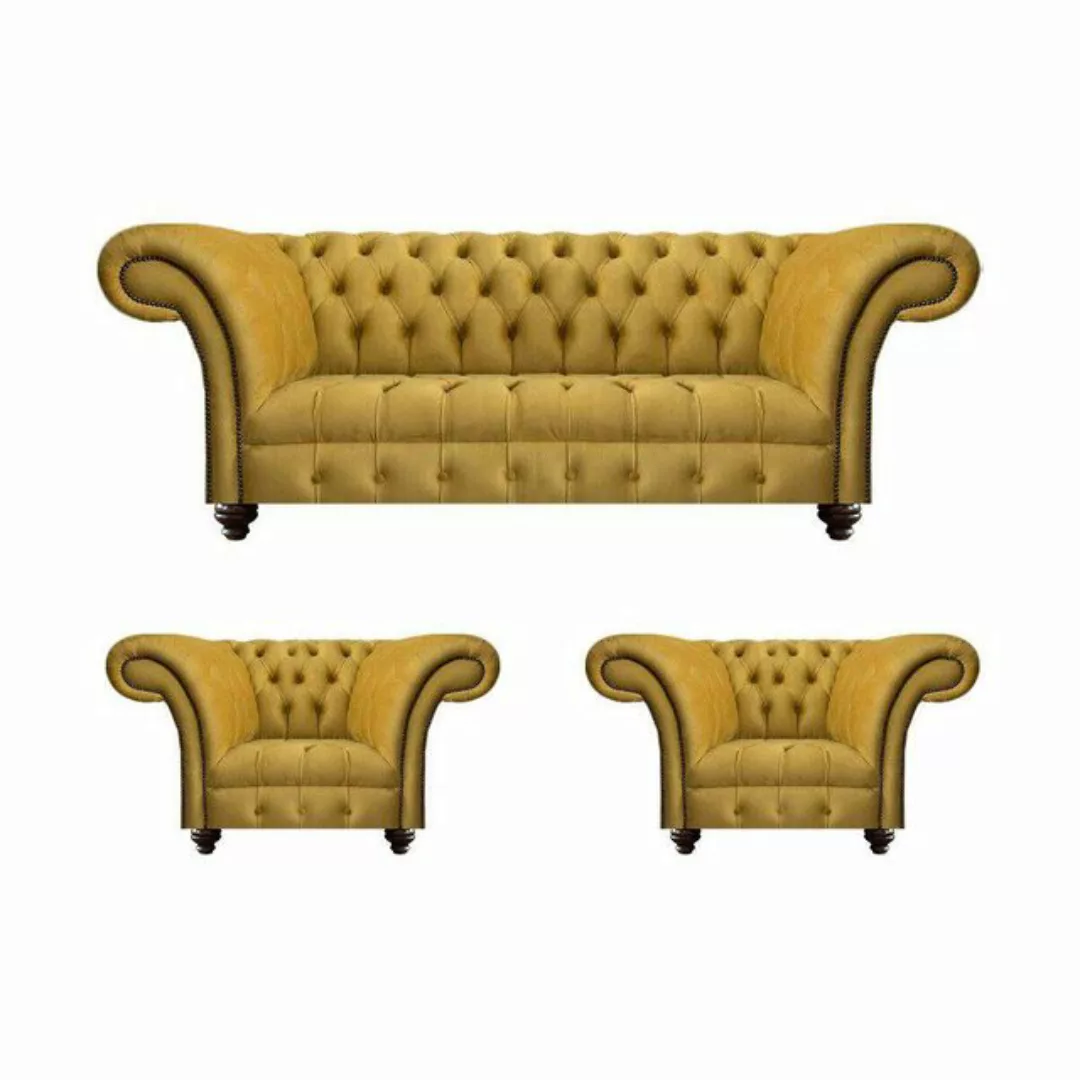 JVmoebel Chesterfield-Sofa Wohnzimmer Sofas Set Sofa Dreisitze Couch 2x Ses günstig online kaufen