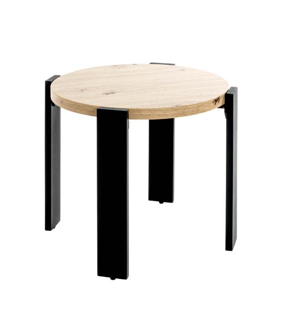 Beistelltisch ca. 50x46 cm Schwarz / Eiche günstig online kaufen