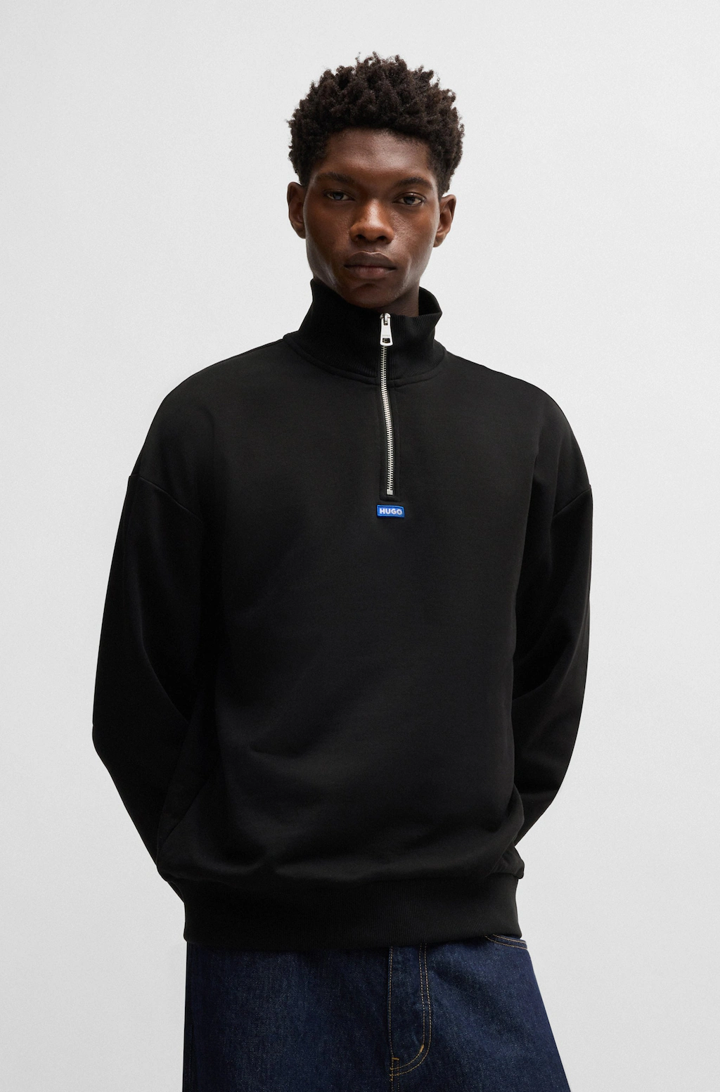 HUGO Blue Sweatshirt "Neeler", mit Troyerkragen günstig online kaufen