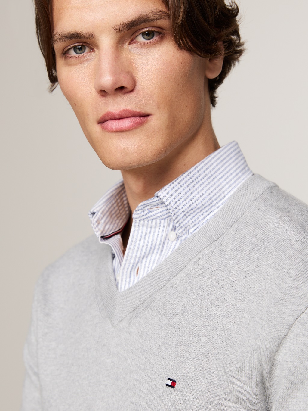 Tommy Hilfiger V-Ausschnitt-Pullover "PIMA ORG CTN CASHMERE V NECK" günstig online kaufen