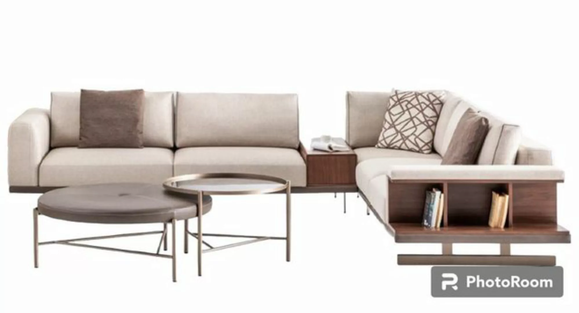 JVmoebel Ecksofa Beiges Ecksofa Sofa L form Sofas Luxus Möbel Wohnzimmer, 1 günstig online kaufen