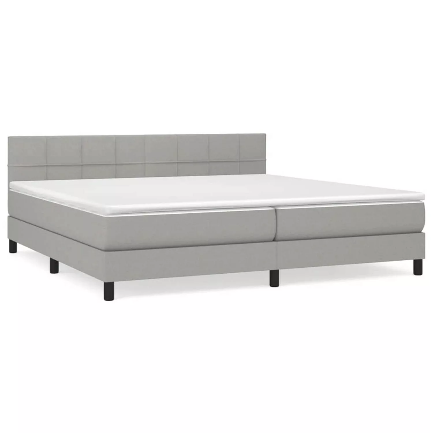 vidaXL Boxspringbett mit Matratze Hellgrau 200x200 cm Stoff1373049 günstig online kaufen