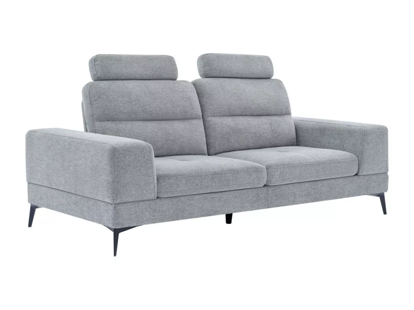 Sofa 3-Sitzer mit verstellbarer Rückenlehne - Strukturstoff - Grau - UDALIO günstig online kaufen