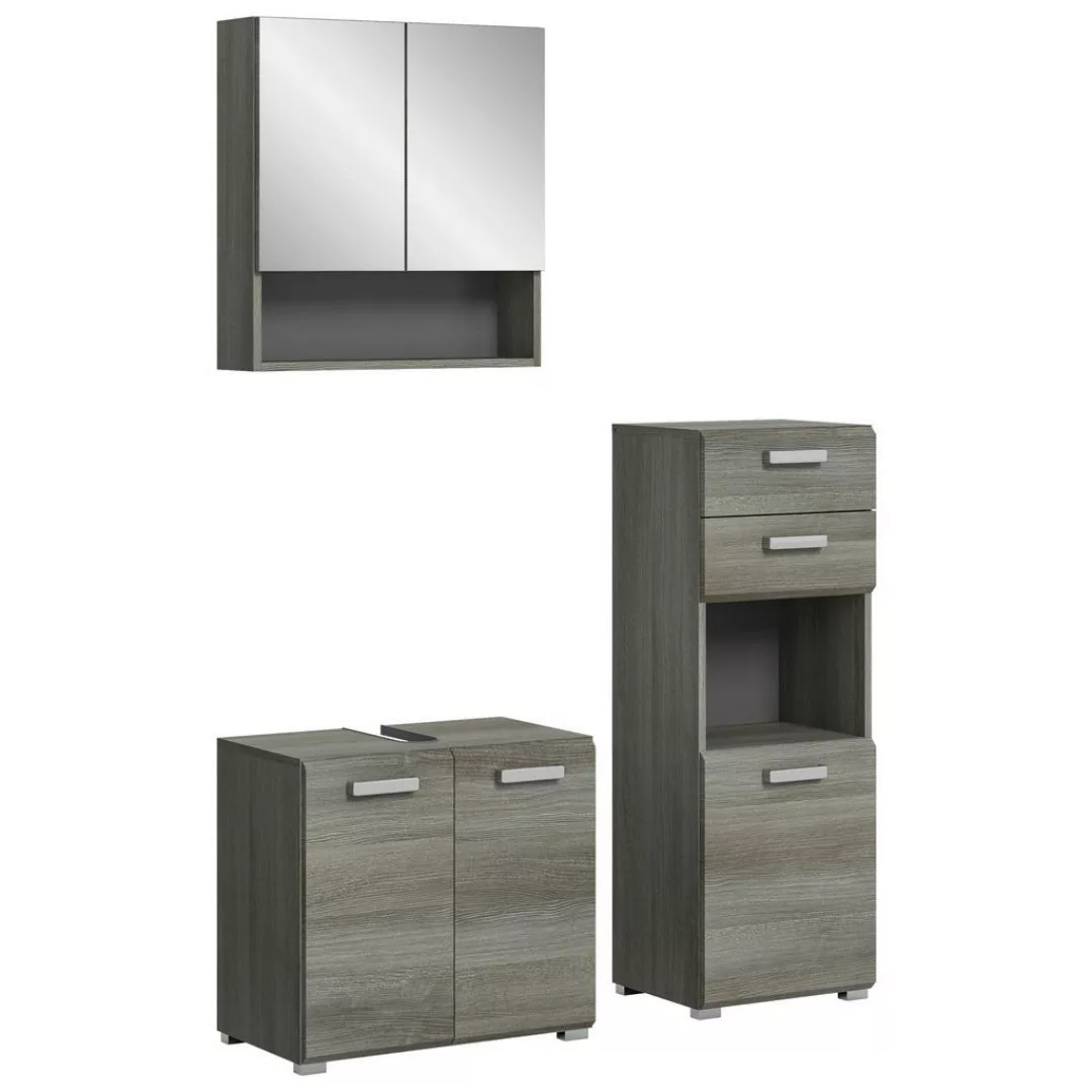 Badezimmer-Set SILVER Rauchsilber Nachbildung B/H/T: ca. 115x185x37 cm günstig online kaufen