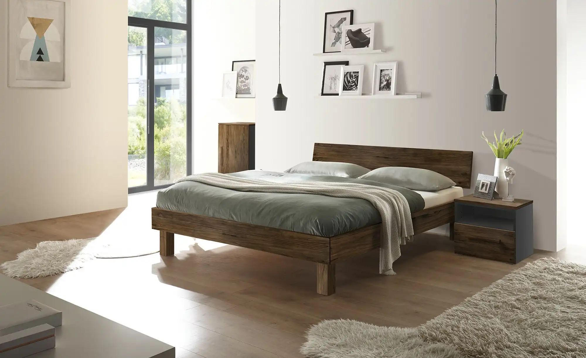 HASENA Massivholzbett  Forti ¦ holzfarben ¦ Maße (cm): B: 186 H: 74 Betten günstig online kaufen