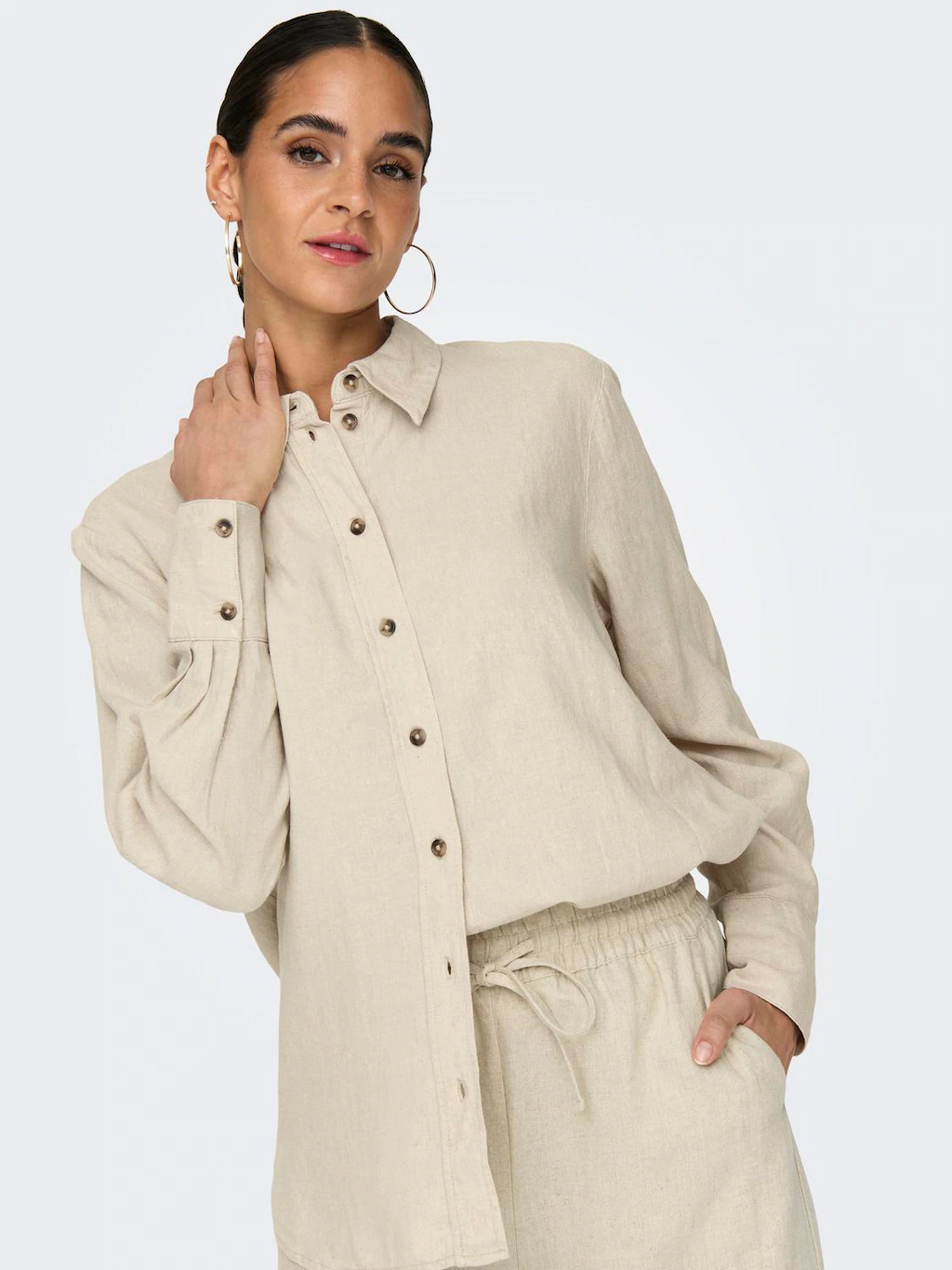 JDY Hemdbluse "JDYSAY L/S LINEN LOOSE SHIRT WVN NOOS" günstig online kaufen