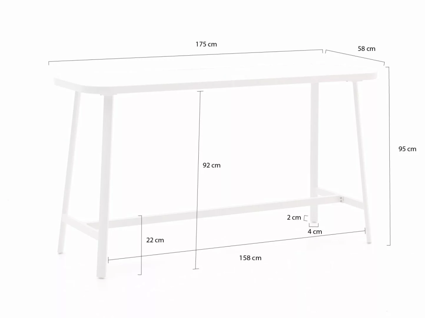 Bellagio Cino Bartisch Outdoor 175x58x95 cm günstig online kaufen