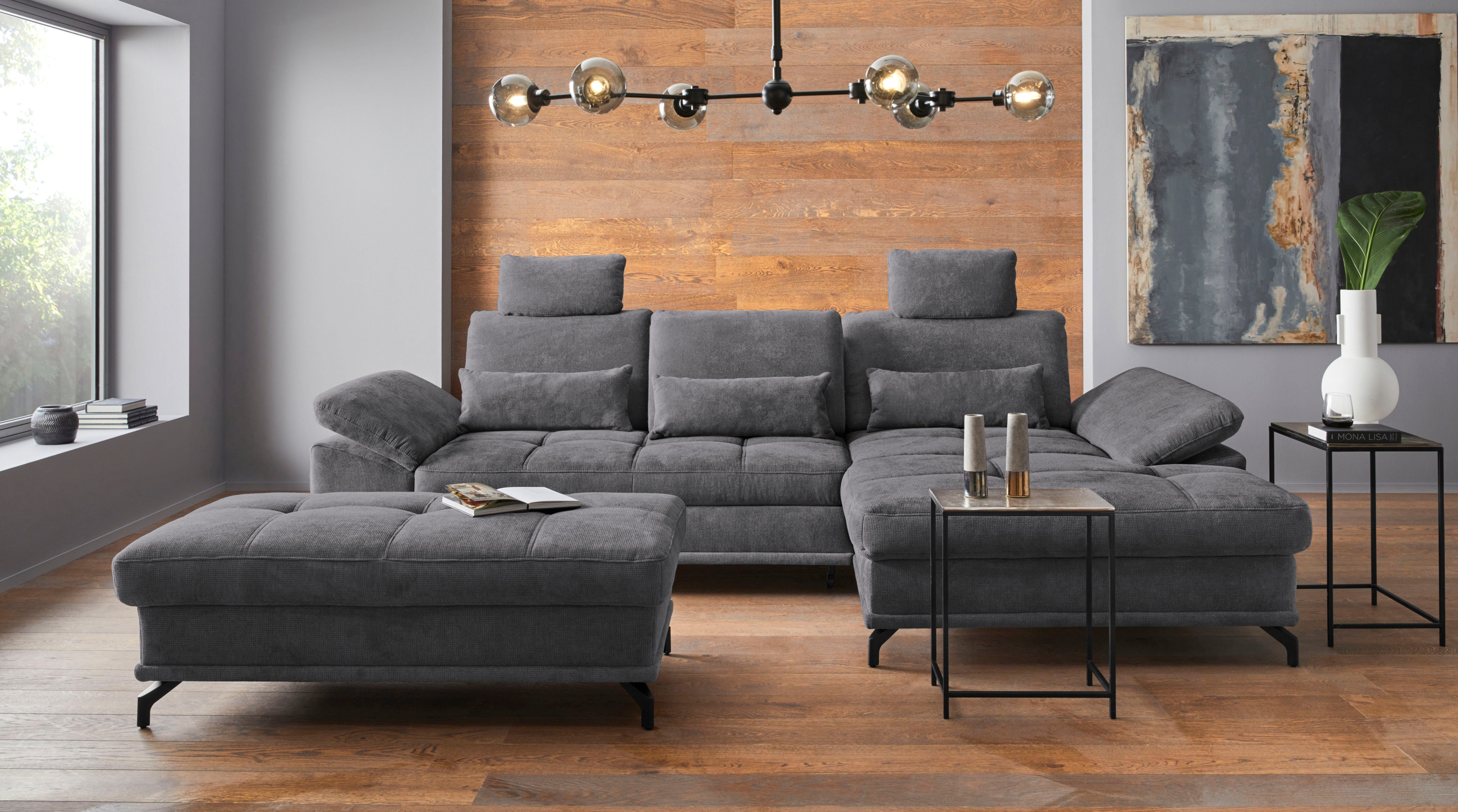 Places of Style Ecksofa Costello, mit Sitztiefenverstellung und Armlehnfunk günstig online kaufen