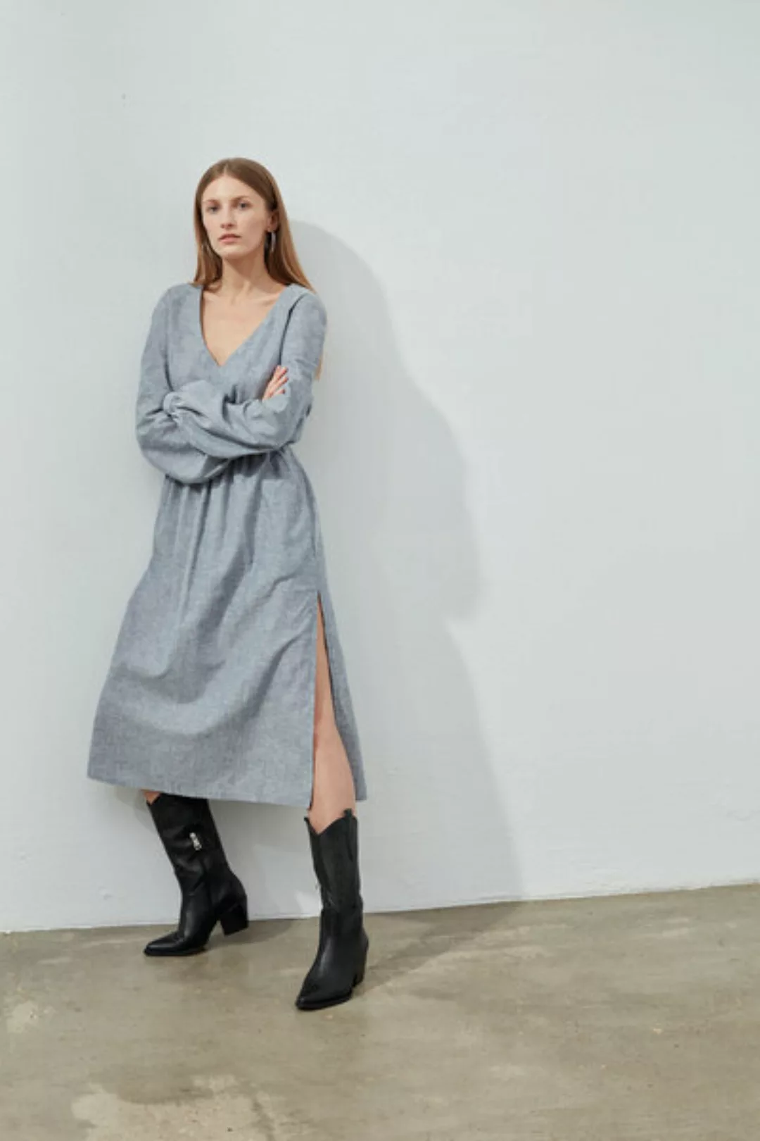 Yoko Kleid Boho Hanf Blau - Hanf & Bio-baumwolle günstig online kaufen