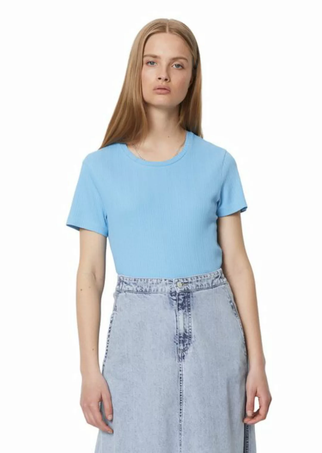 Marc O'Polo DENIM T-Shirt aus Rippjersey günstig online kaufen