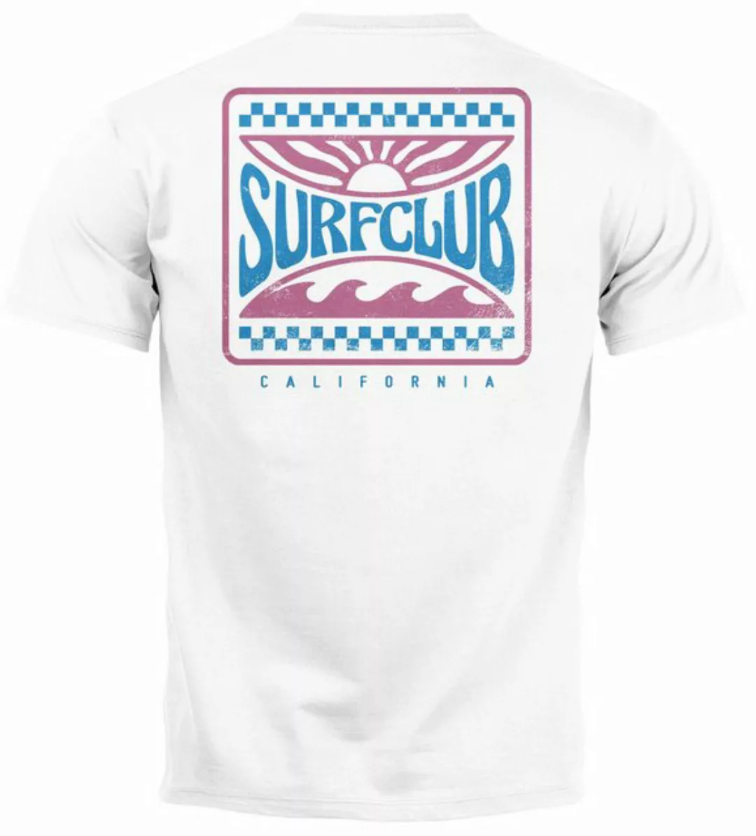 Neverless Print-Shirt Herren T-Shirt Surfing Surfclub California Retro Moti günstig online kaufen