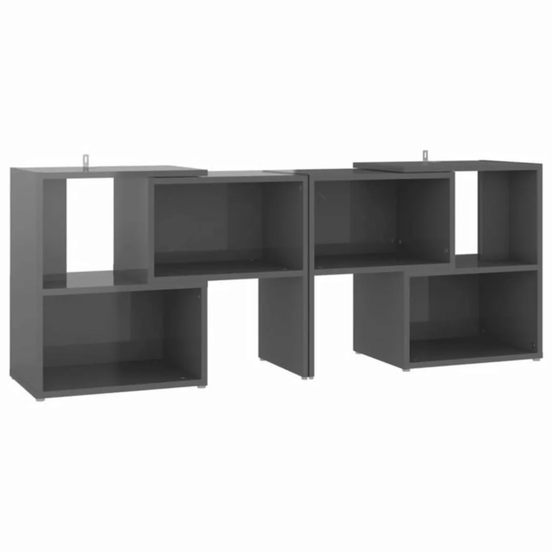 vidaXL TV-Schrank TV-Schrank Hochglanz-Grau 104x30x52 cm Spanplatte Lowboar günstig online kaufen