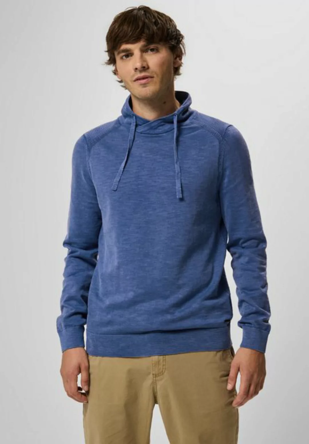 STREET ONE MEN Stehkragenpullover, aus reiner Baumwolle günstig online kaufen