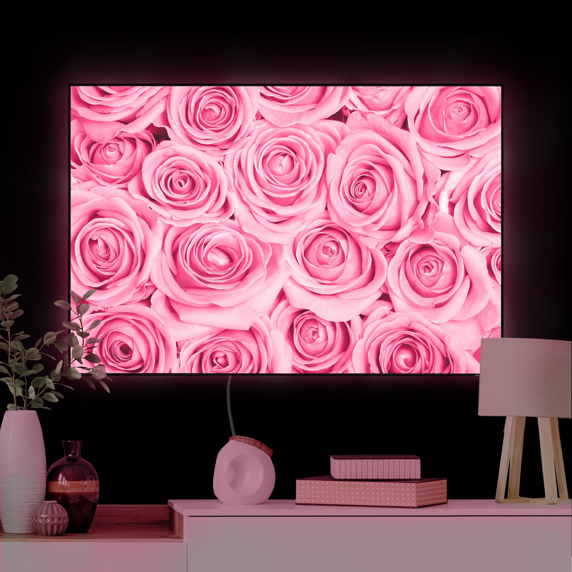 LED-Wechselbild Rosa Rosen günstig online kaufen