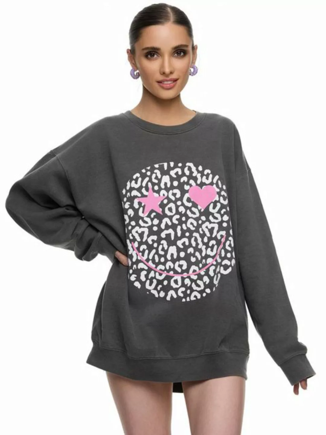 Worldclassca Sweatshirt Worldclassca Oversized Sweatshirt Happy Love Print günstig online kaufen