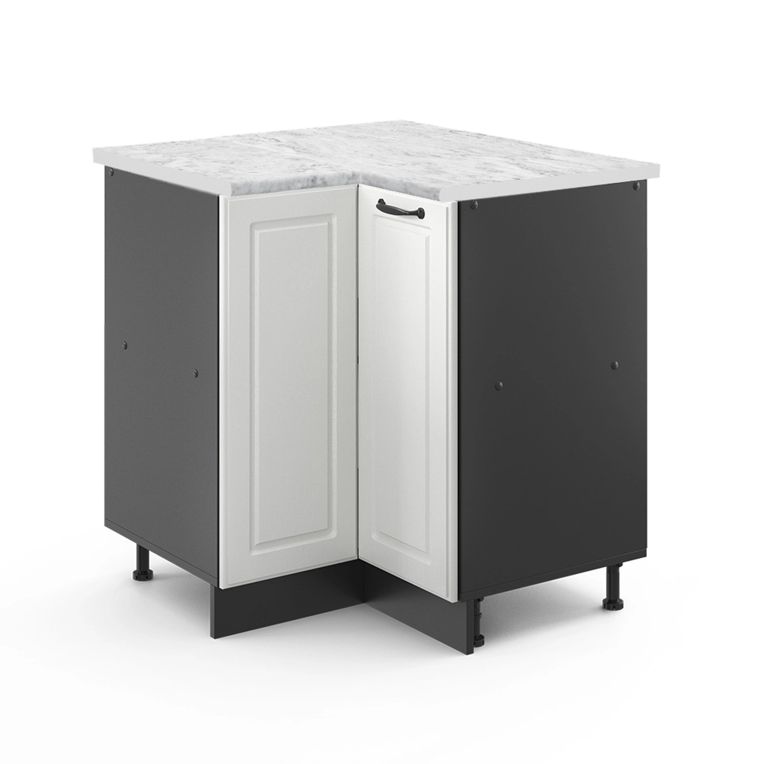 Vicco Eckunterschrank R-Line, Weiß Landhaus/Anthrazit, 75.6 günstig online kaufen