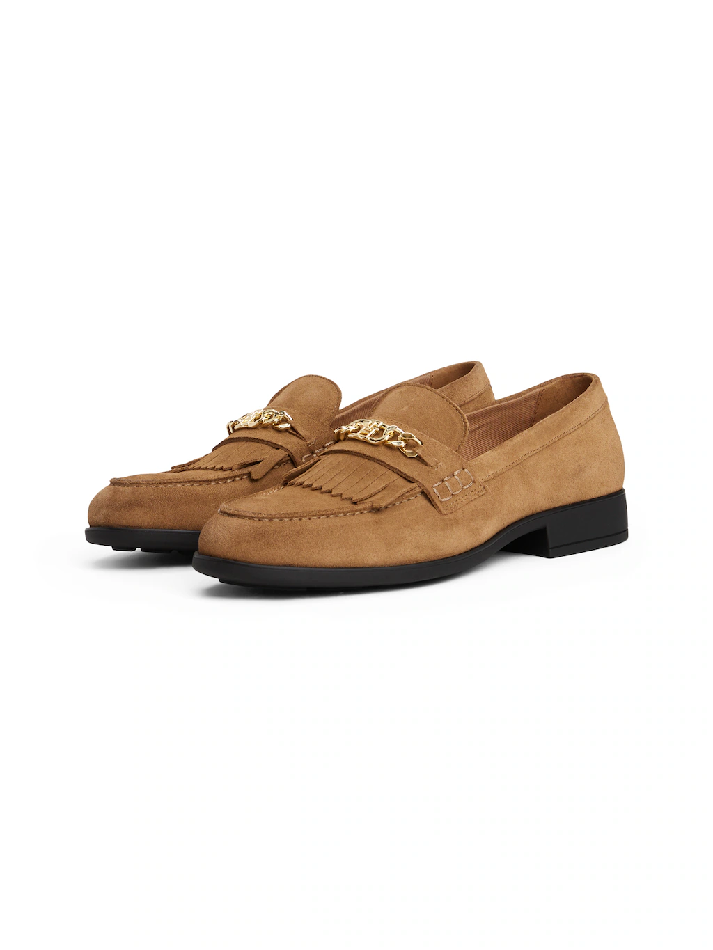 Tommy Hilfiger Loafer "TH CHAIN FRINGE SUEDE LOAFER", Blockabsatz, Slipper, günstig online kaufen