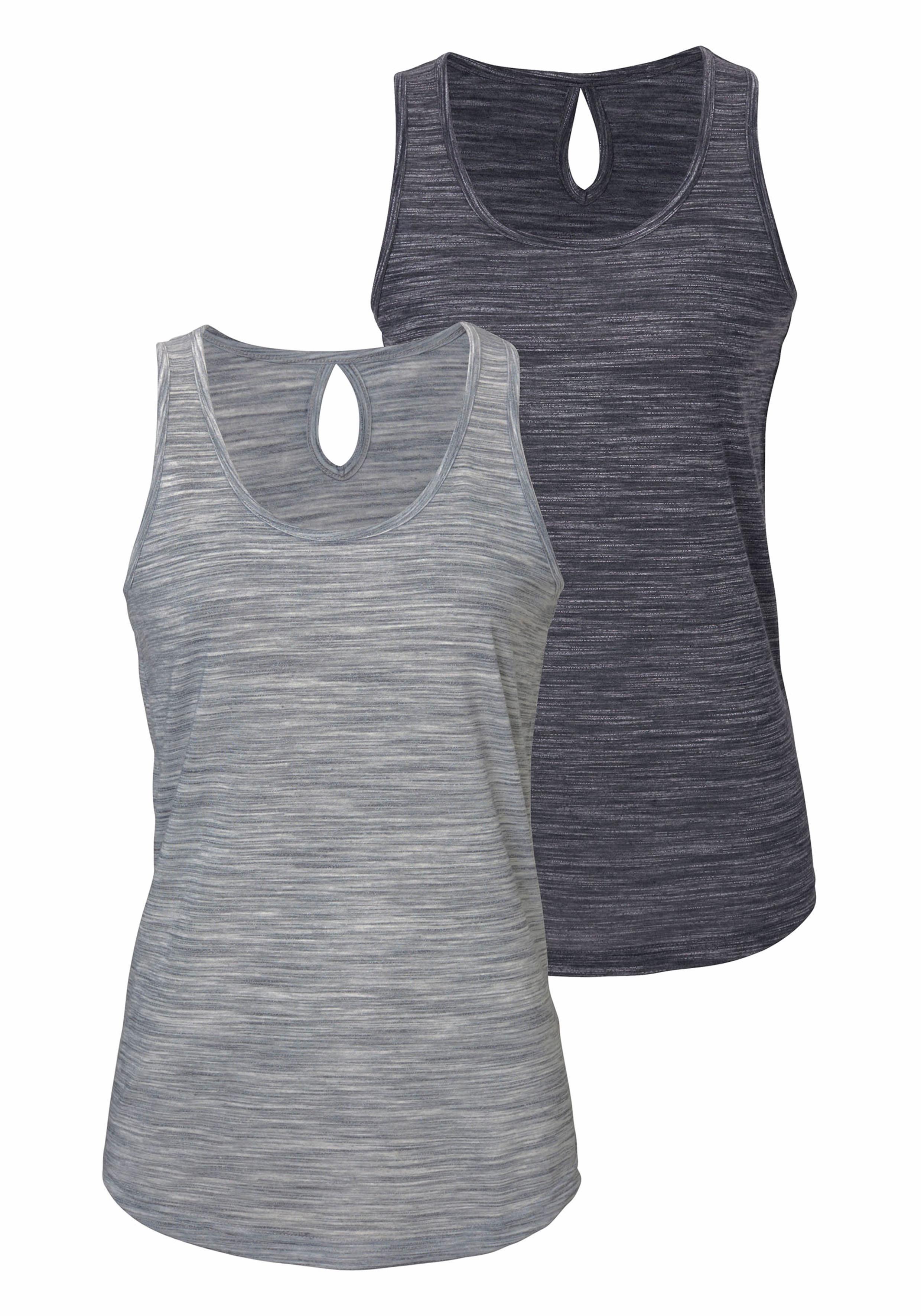 Beachtime Tanktop (2er-Pack) mit kleinem Cut-Out im Nacken günstig online kaufen