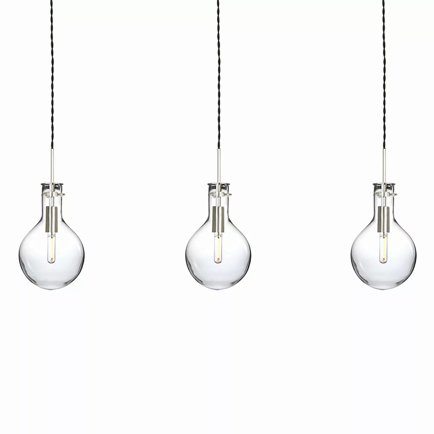 LED Pendelleuchte Elegance in Silber und Transparent 3x 2W 600lm E14 3-flam günstig online kaufen