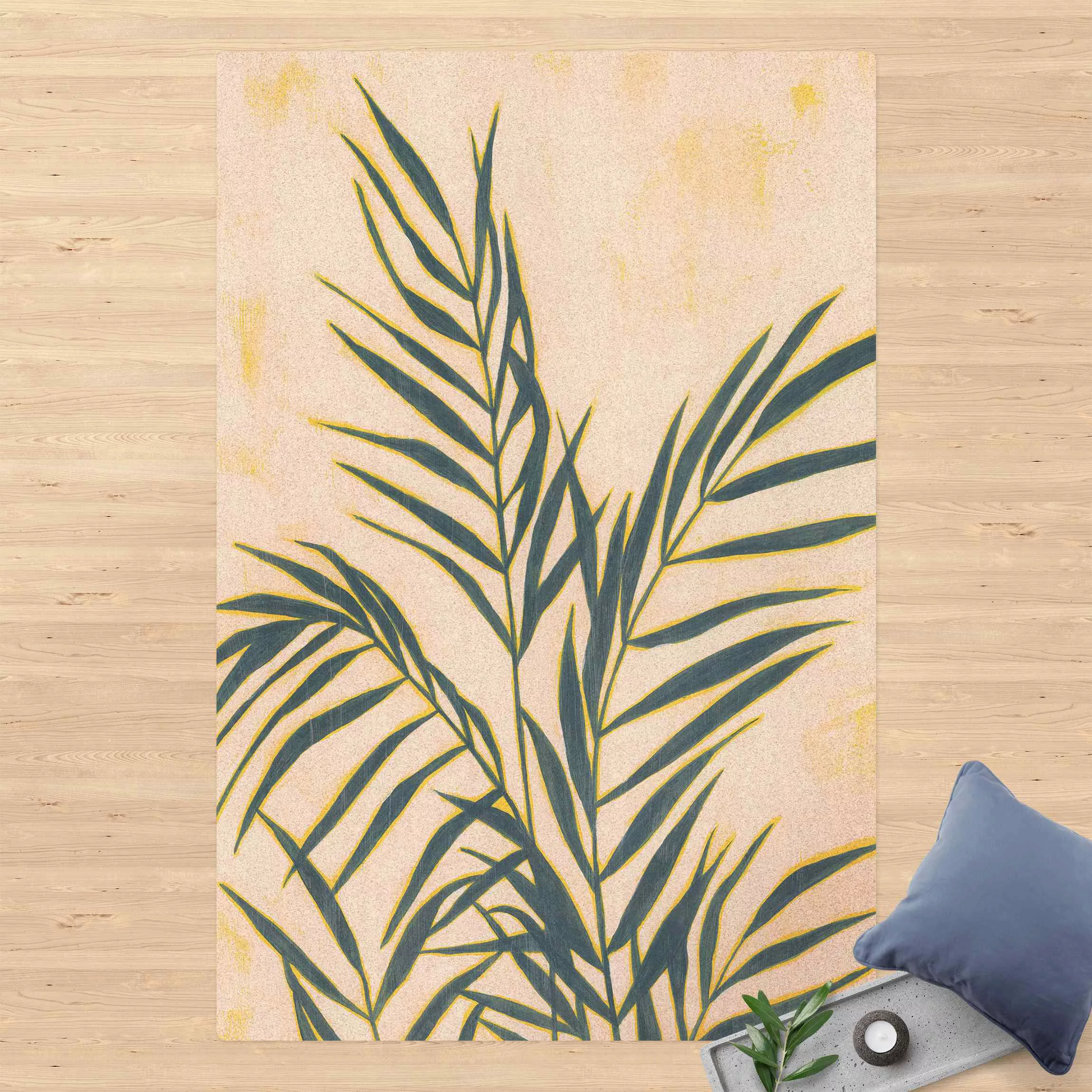 Kork-Teppich Palmenwedel im Sonnenlicht günstig online kaufen