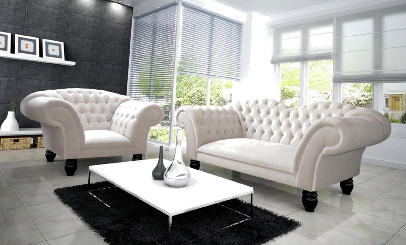 Xlmoebel Sofa Chesterfield Sitzgruppe mit Sofa und Couch in Designer-Textil günstig online kaufen