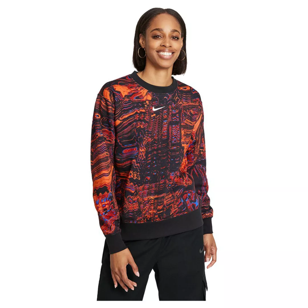 Nike Sportswear Dance Fleece Crew Sweatshirt XS Black / Orange günstig online kaufen