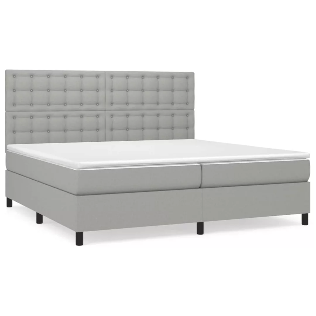 Vidaxl Boxspringbett Mit Matratze Hellgrau 200x200 Cm Stoff günstig online kaufen