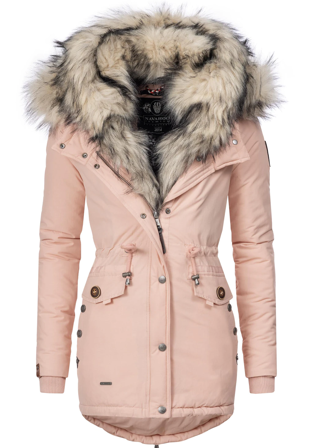 Navahoo Wintermantel "Sweety", abgefahrener Winterparka m. 2 Kunstpelz-Kapu günstig online kaufen