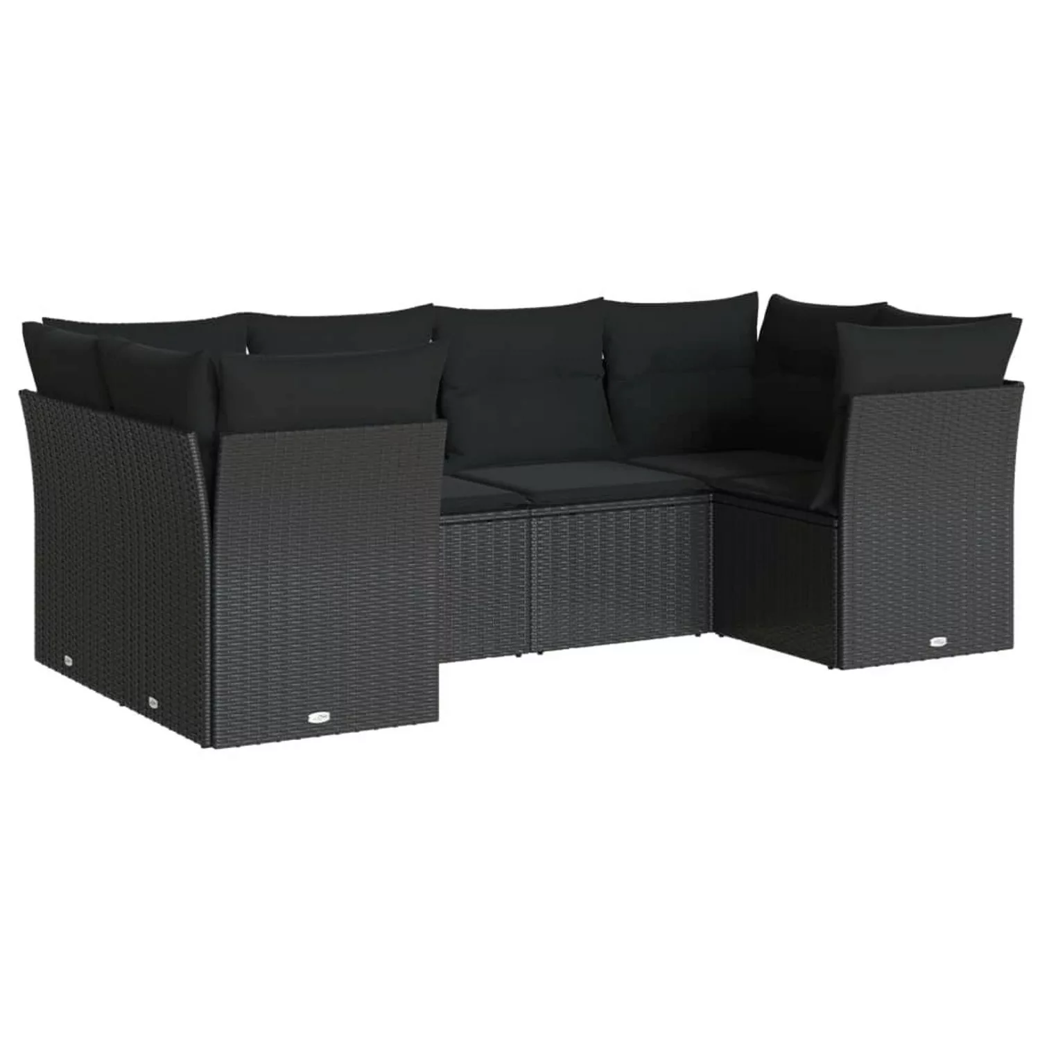 vidaXL 6-tlg Garten-Sofagarnitur mit Kissen Schwarz Poly Rattan Modell 25 günstig online kaufen