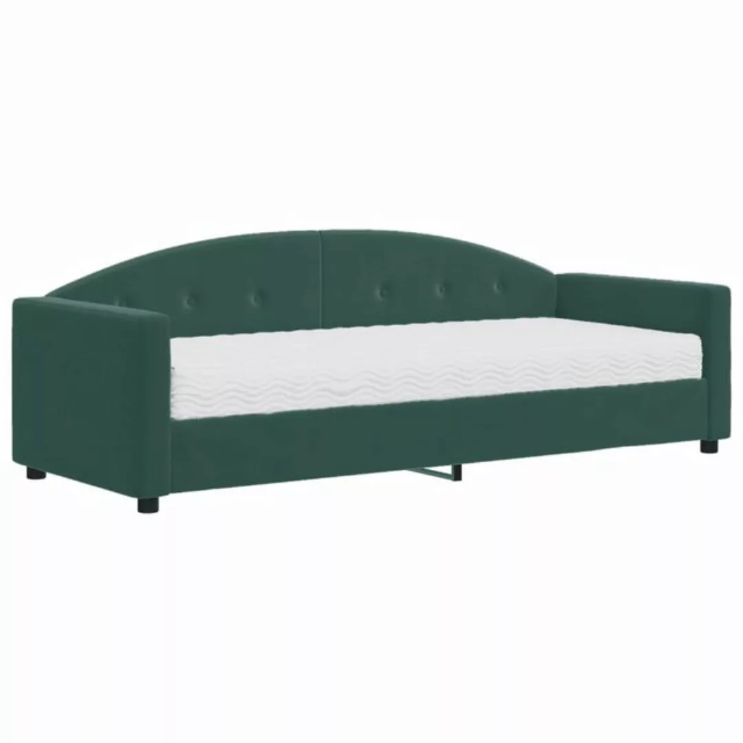 vidaXL Bett Tagesbett mit Matratze Dunkelgrün 80x200 cm Samt günstig online kaufen