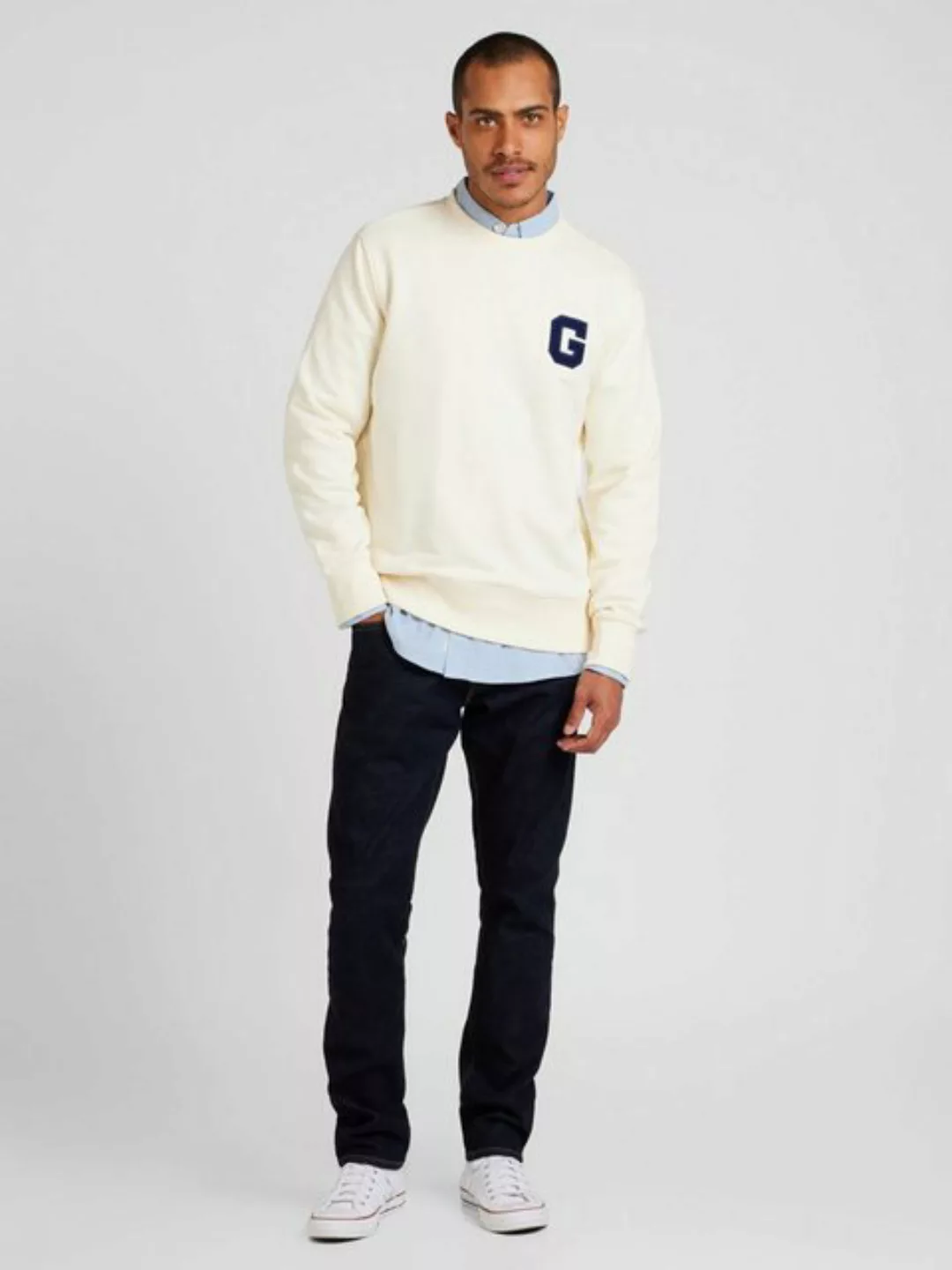 Gant Sweater Teddy Logo Navy - Größe XL günstig online kaufen