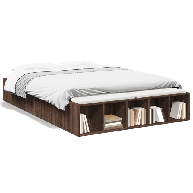 vidaXL Bett, Bettgestell Braun Eichen-Optik 140x190 cm Holzwerkstoff günstig online kaufen