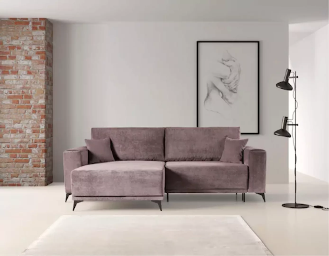 WERK2 Ecksofa »Scandic L-Form«, Moderne Eckcouch in Cord, Sofa mit Schlaffu günstig online kaufen