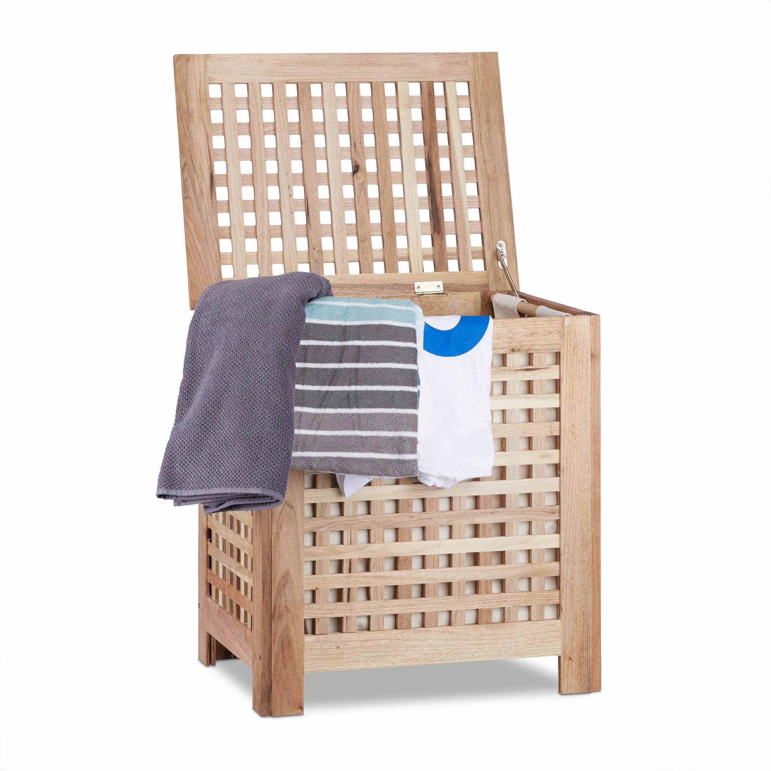 relaxdays Wäschetruhe Walnuss günstig online kaufen