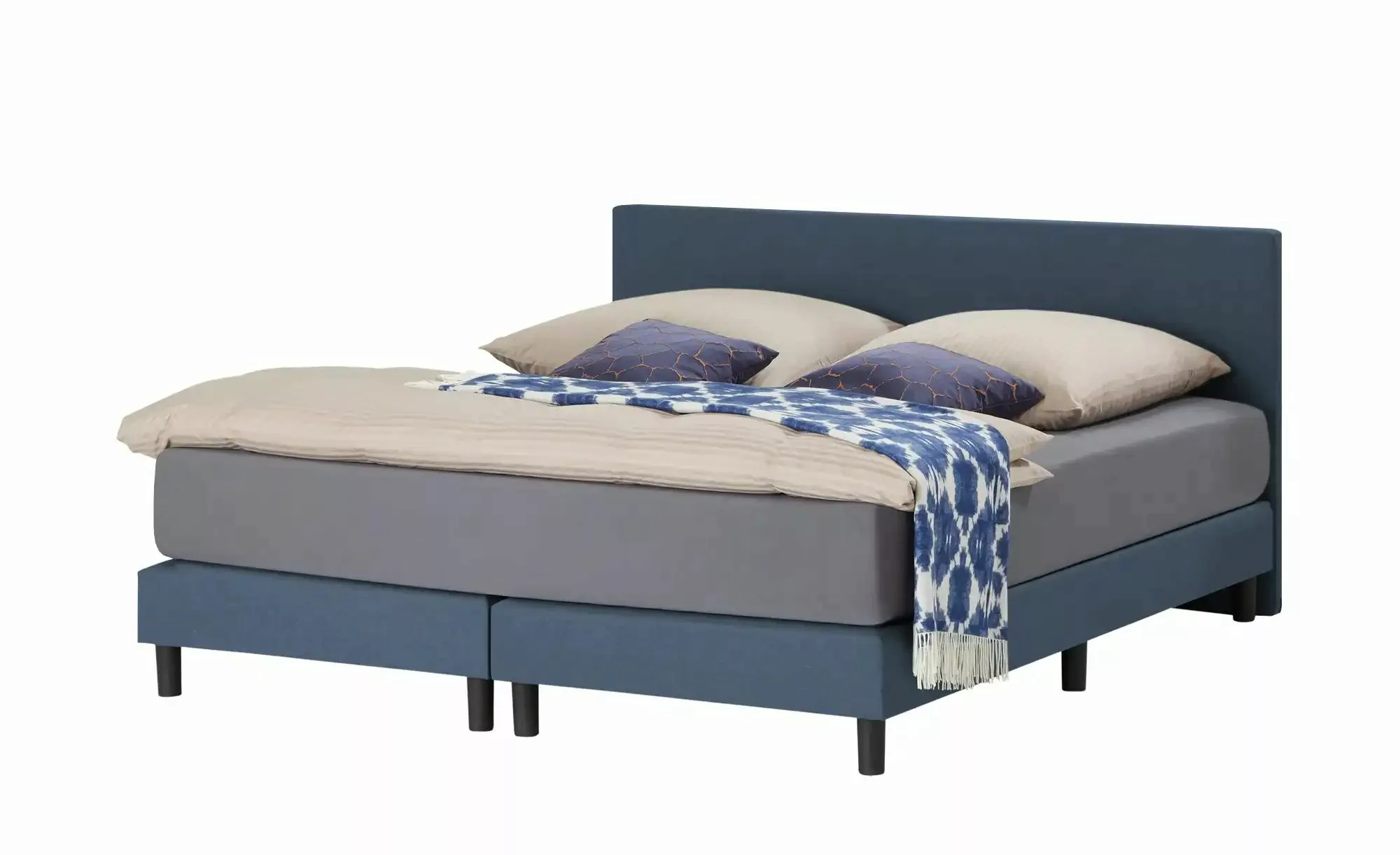 Boxspringbett  Cisano ¦ blau ¦ Maße (cm): B: 140 H: 91 Betten > Einzelbette günstig online kaufen