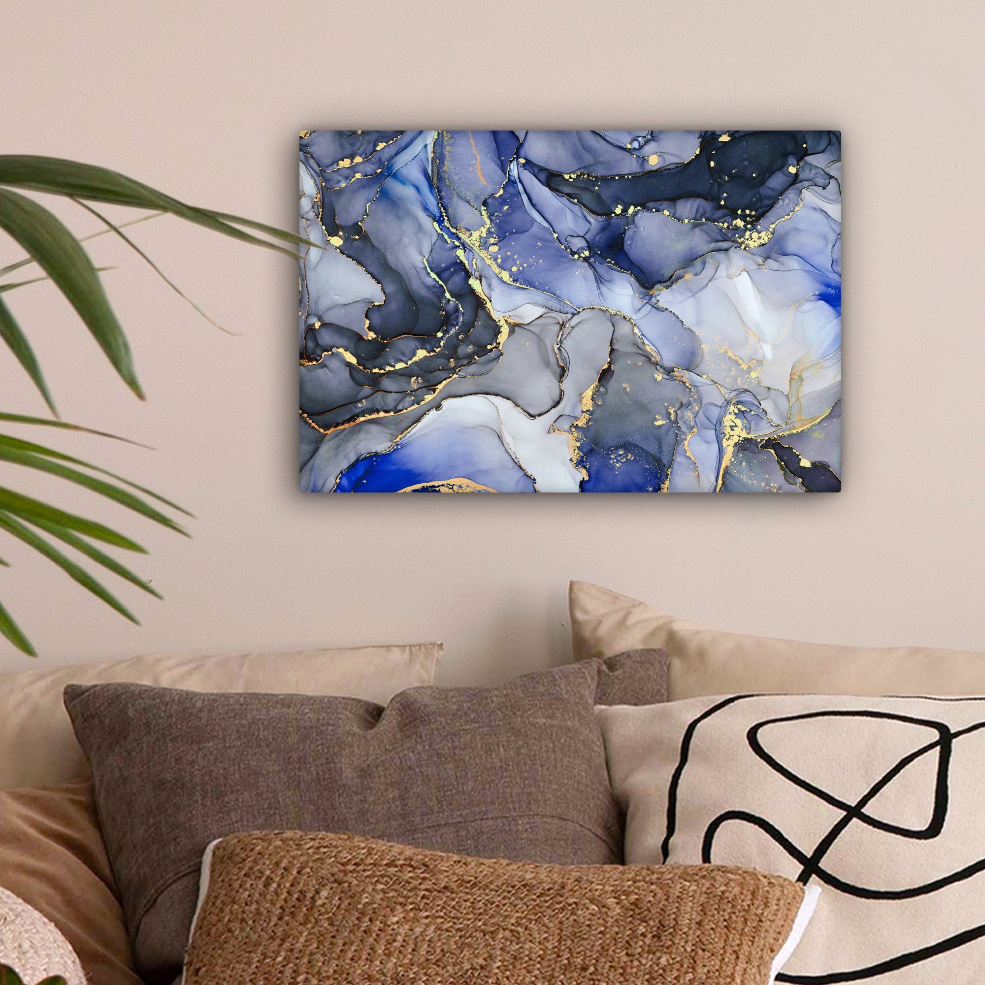 OneMillionCanvasses® Leinwandbild Marmor - Gold - günstig online kaufen