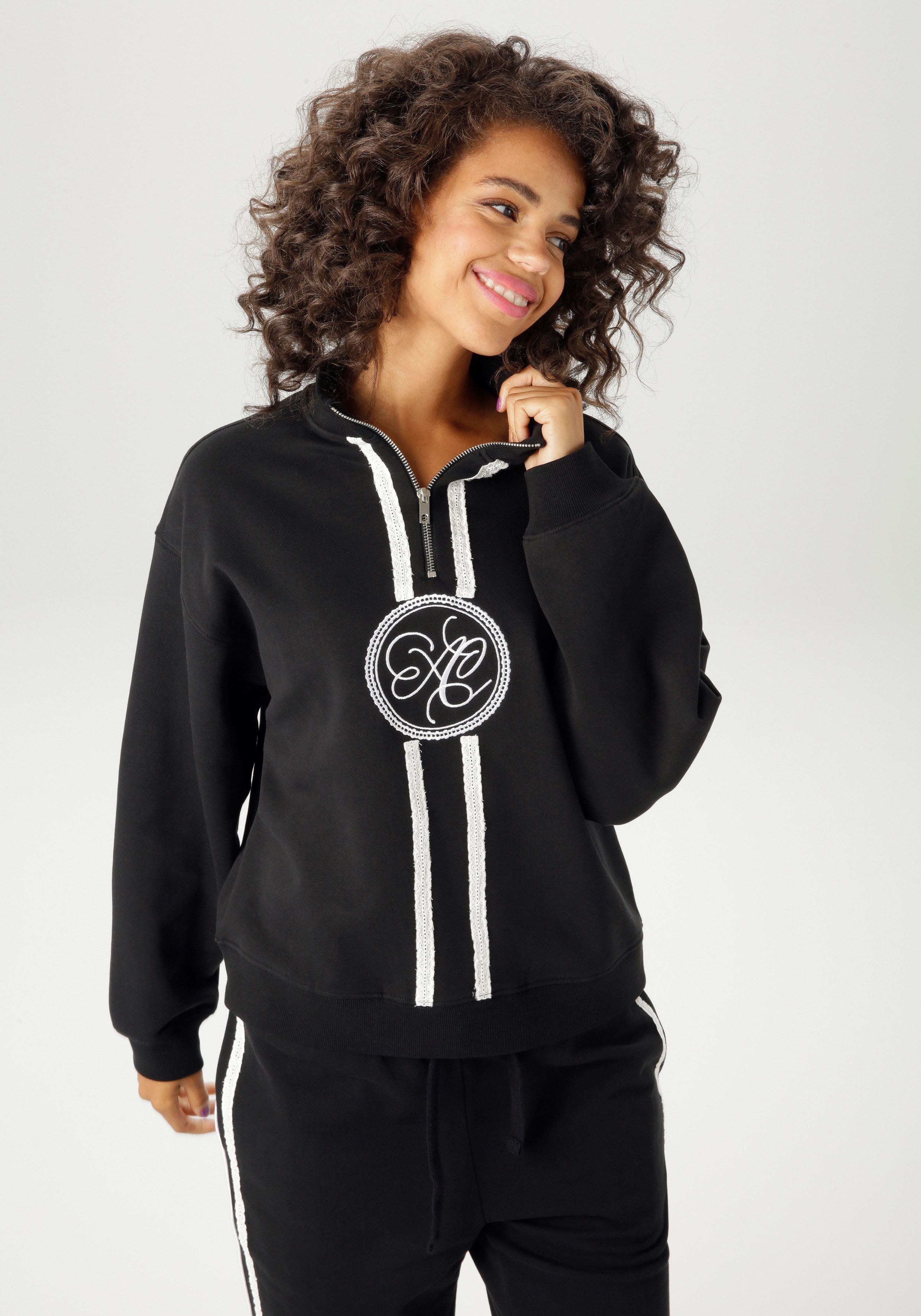 Aniston CASUAL Sweatshirt aufwändig mit Stickerei günstig online kaufen