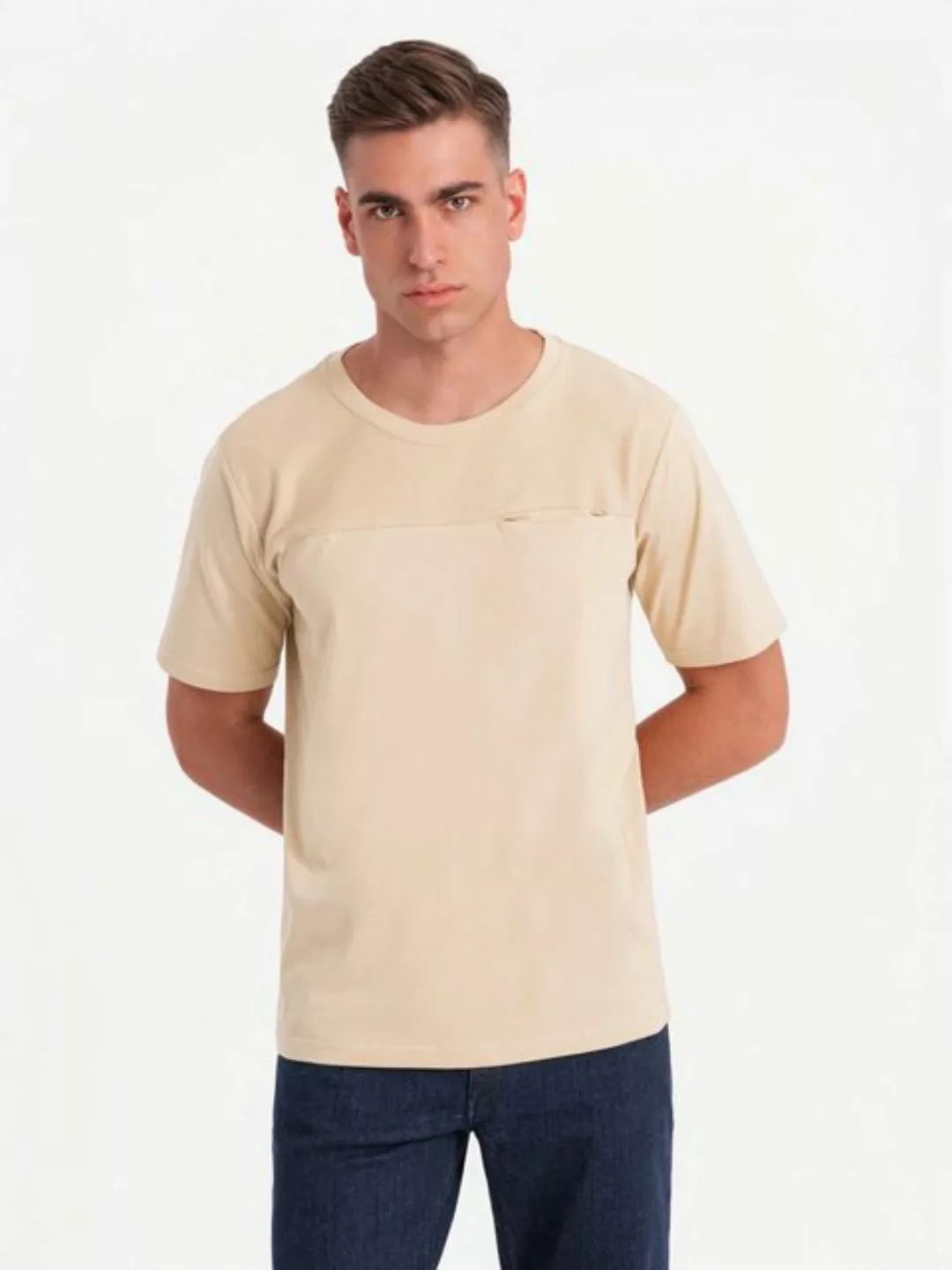 OMBRE T-Shirt Herren-T-Shirt LOOSE FIT mit Tasche günstig online kaufen