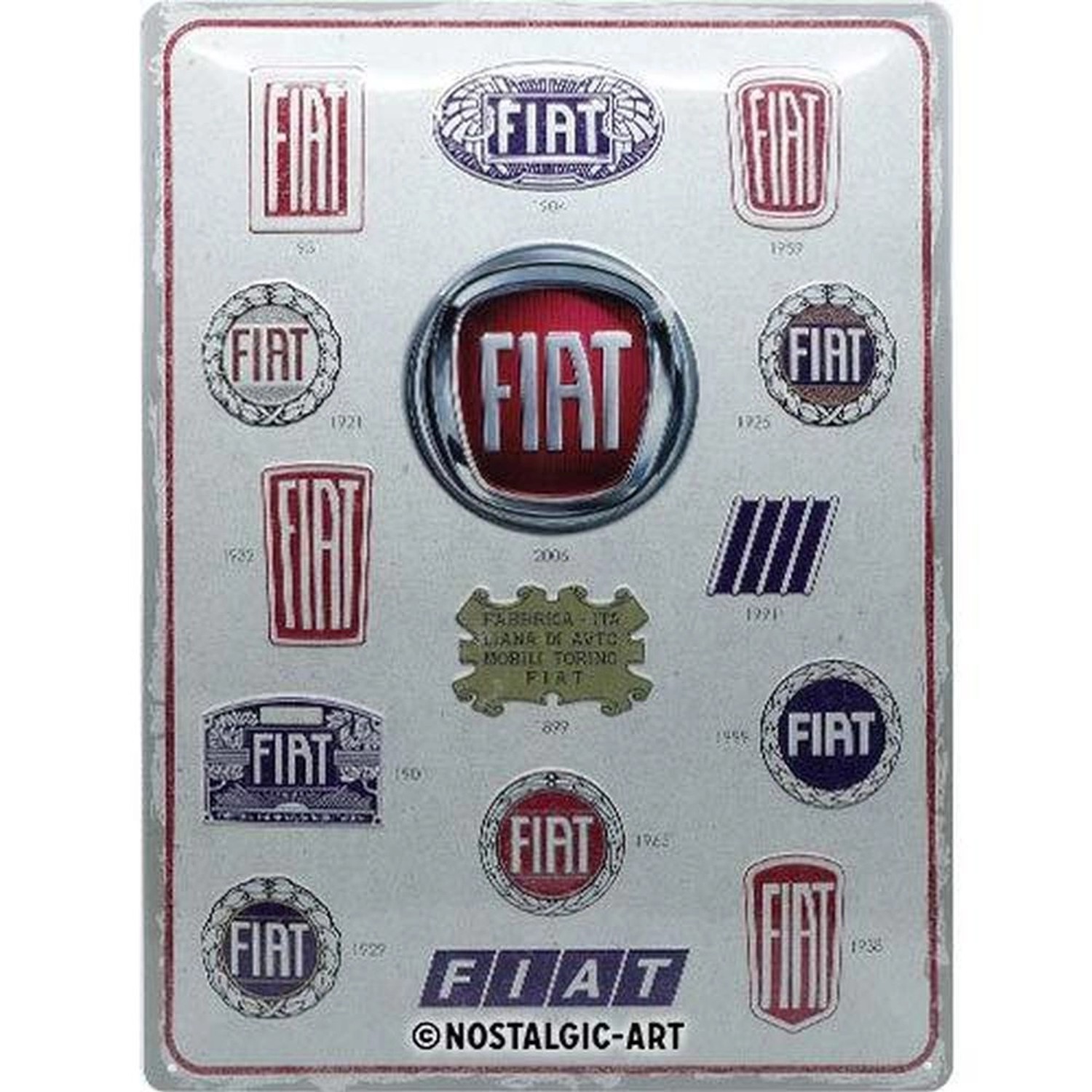 Nostalgic-Art Blechschild 30 x 40 cm - FIAT - Fiat Logo Evolution günstig online kaufen