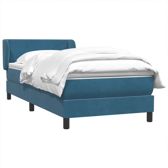 vidaXL Bett Boxspringbett mit Matratze Dunkelblau 90x220 cm Samt günstig online kaufen