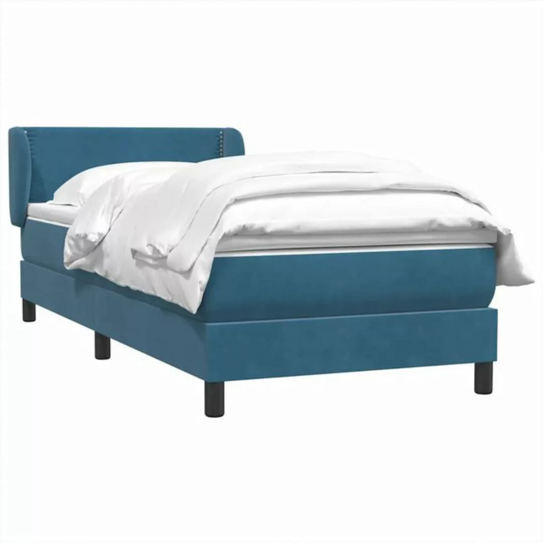 vidaXL Bett Boxspringbett mit Matratze Dunkelblau 100x210 cm Samt günstig online kaufen