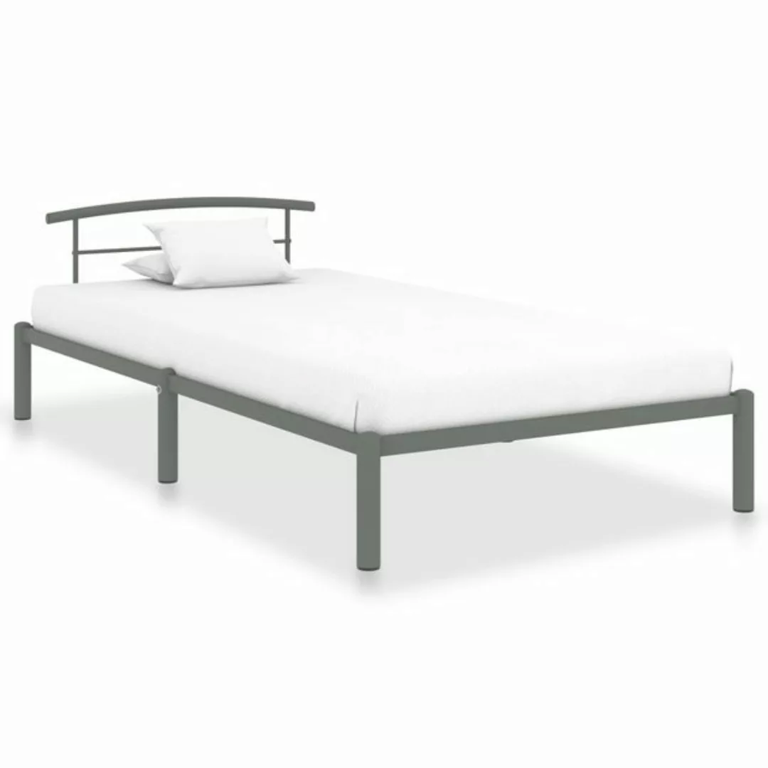 furnicato Bett Bettgestell Grau Metall 90x200 cm günstig online kaufen