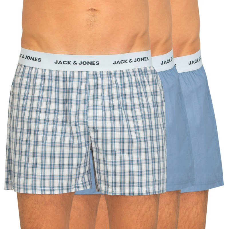 Jack & Jones 3-er Set Boxershorts Blau & Karo-Mix günstig online kaufen