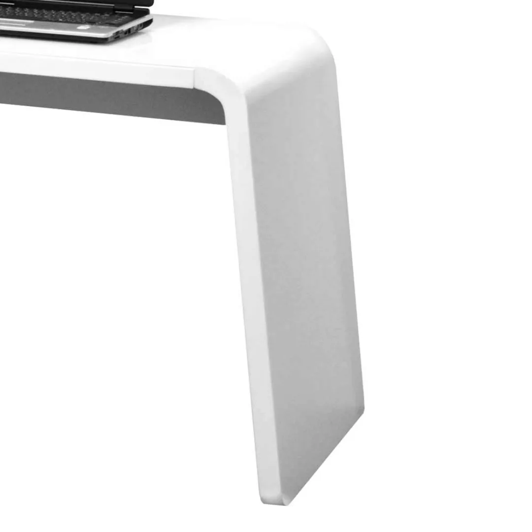 Schreibtisch mit Weiß Glas Stauraum günstig online kaufen