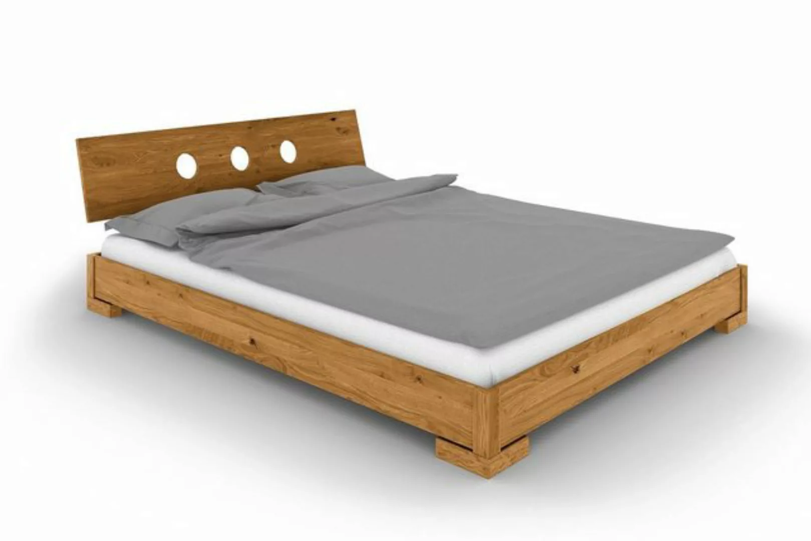 byoak Bett VENTO E-4 80 x 200 aus Massivholz, mit Holzkopfteil, Naturgeölt günstig online kaufen