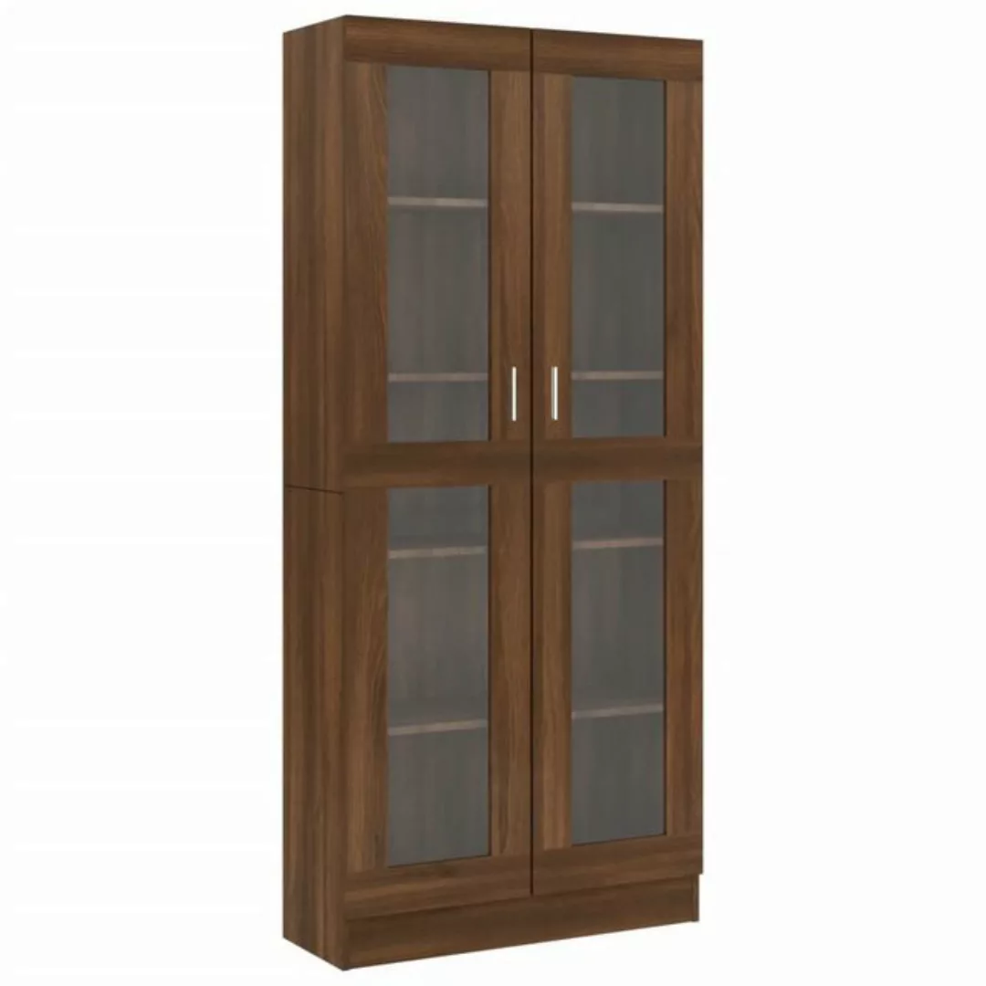 furnicato Vitrine Vitrinenschrank Braun Eichen-Optik 82,5x30,5x185,5 cm günstig online kaufen