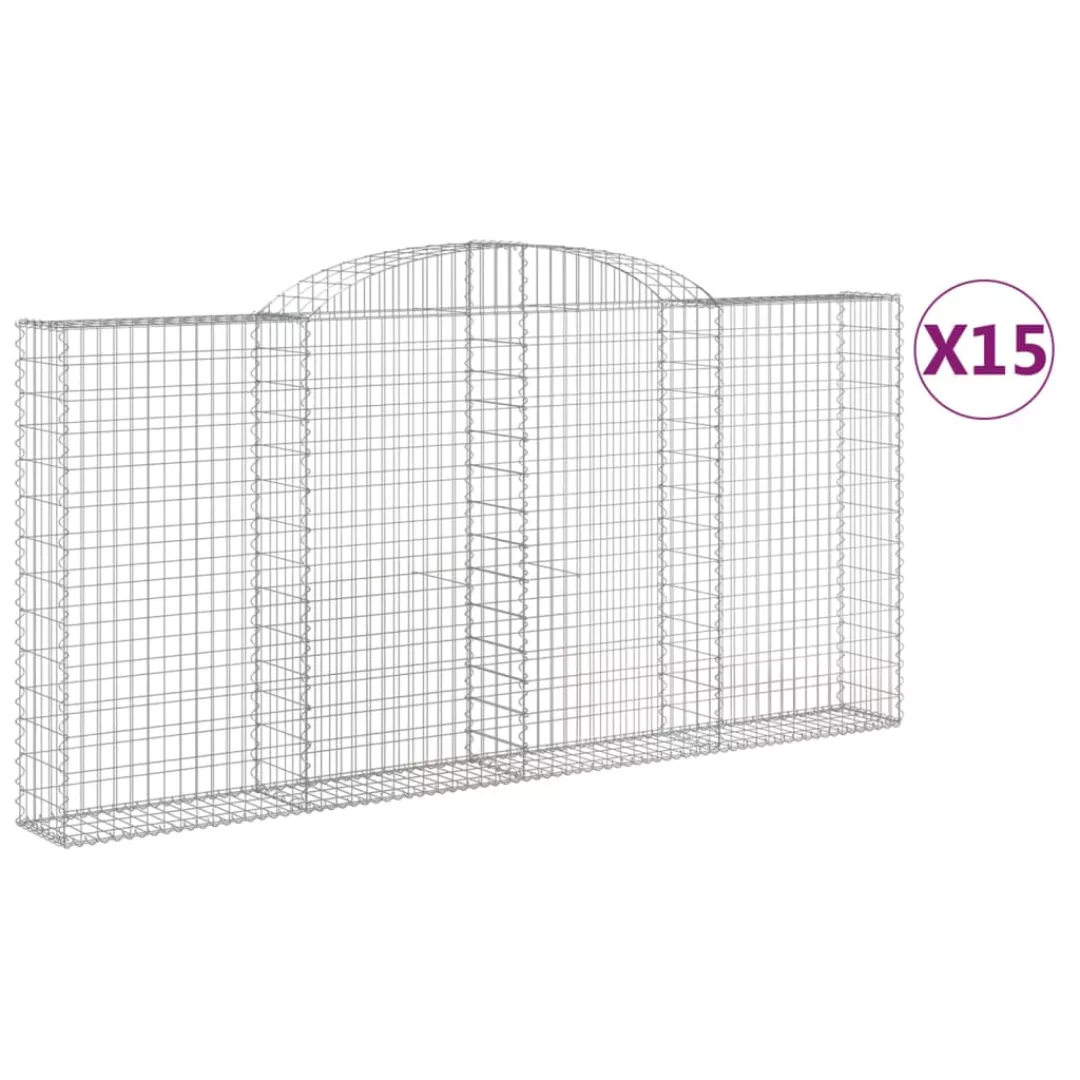 Vidaxl Gabionen Mit Hochbogen 15 Stk 300x30x140/160cm Verzinktes Eisen günstig online kaufen