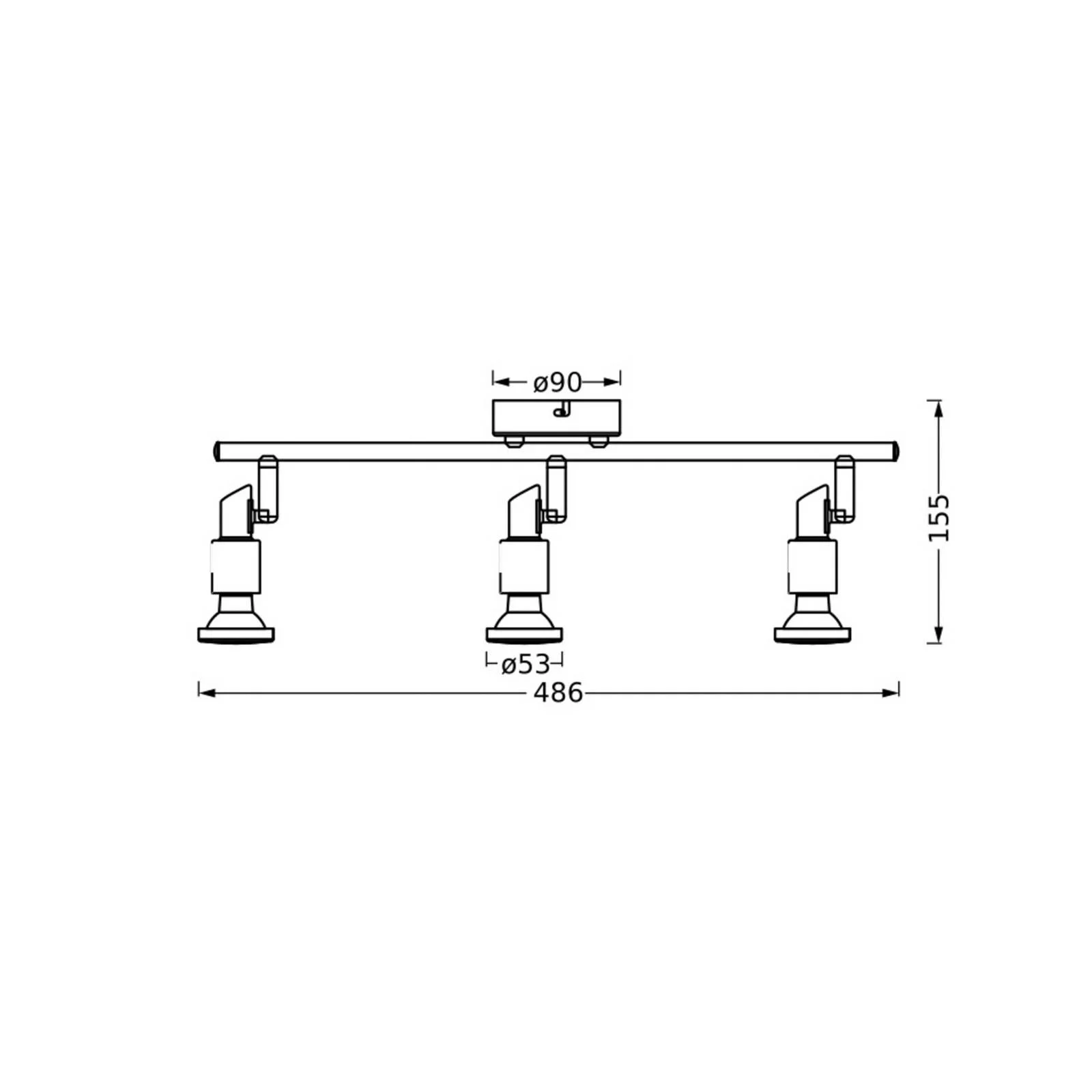 OSRAM Deckenstrahler, schwarz 3-flg. Metall GU10-LED 927 dim günstig online kaufen