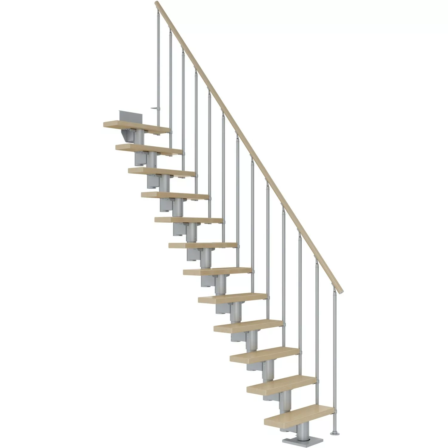 Dolle Mittelholmtreppe Dublin Ahorn Anthrazit GH bis 292 cm 1/4 Gewendelt 6 günstig online kaufen